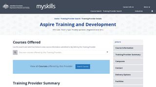 Aspire Training and Development - 70237 - MySkills