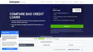 Top 10 Bad Credit Loans | Compare Loan Rates ... - Know Your Money