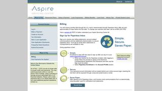 Billing - Ways to Pay - Aspire Servicing Center