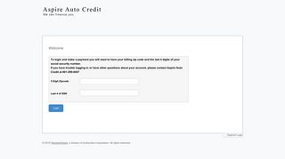 make a payment - Login Page