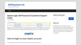 Aspire - www.aspirecard.com | Bill Payment & Account Login Guide