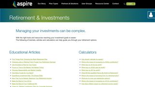 Retirement & Investments - ASPire Financial Services