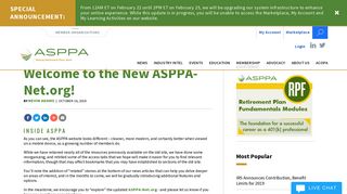 Welcome to the New ASPPA-Net.org! | AMERICAN SOCIETY OF ...