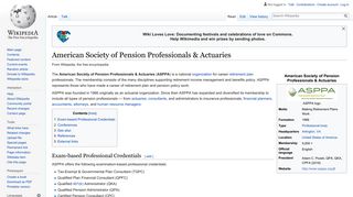 American Society of Pension Professionals & Actuaries - Wikipedia
