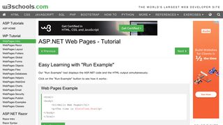 ASP.NET Web Pages Tutorial - W3Schools