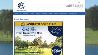 Public Bookings - Asquith Golf ClubAsquith Golf Club