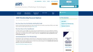ASRT Membership Payment Options