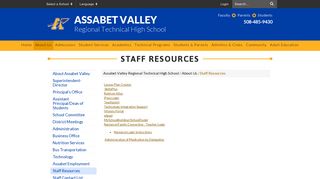 Staff Resources - Assabet Valley Regional Technical High School