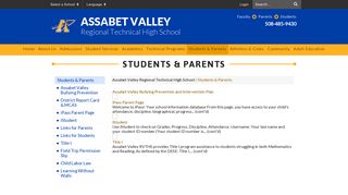 Students & Parents - Assabet Valley Regional Technical High School