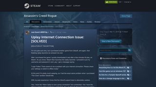 Uplay Internet Connection Issue: [SOLVED] :: Assassin's Creed ...