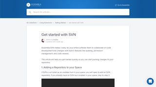Get started with SVN | Assembla Help Center