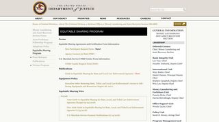 Equitable Sharing Program | CRIMINAL-MLARS | Department of Justice