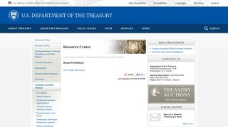 Asset Forfeiture - Treasury Department