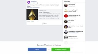 Assetereum - have you got your tokens yet? Its easy to... | Facebook