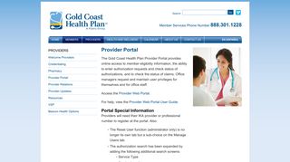 Provider Portal | Gold Coast Health Plan | Ventura County, California