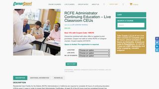 RCFE Administrator Continuing Education - Live Classroom CEUs ...
