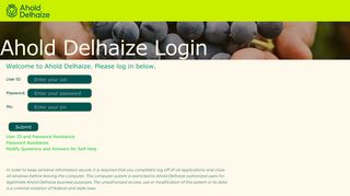 Ahold Delhaize US Login