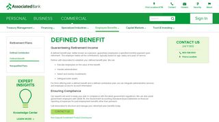 Defined Benefit Plan for Retirement Accounts at Associated Bank