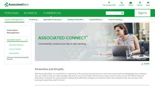 Associated Connect online business banking | Associated Bank