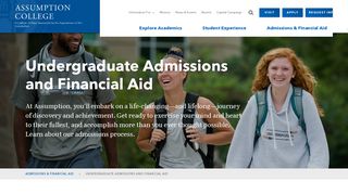 College Admissions | Assumption College | Massachusetts