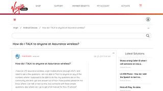 How do I TALK to anyone at Assurance wireless? - Virgin Mobile ...