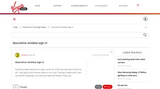 Assurance wireless sign in - Virgin Mobile Community