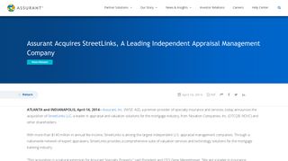 Assurant Acquires StreetLinks, A Leading Independent Appraisal ...