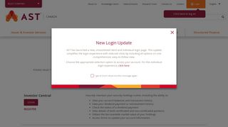 Login Landing Page - AST