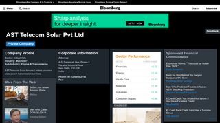AST Telecom Solar Pvt Ltd: Company Profile - Bloomberg