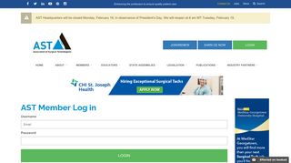 AST Login - Association of Surgical Technologists