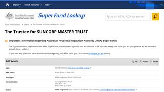 The Trustee for SUNCORP MASTER TRUST | Super Fund Lookup
