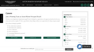 Newport Beach and Laguna Beach Automotive Job | Aston Martin ...