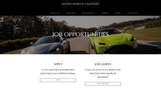 Current opportunities - Job Opportunities - Aston Martin Lagonda