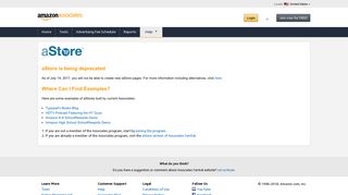 aStore is being deprecated - Amazon.com Associates Central