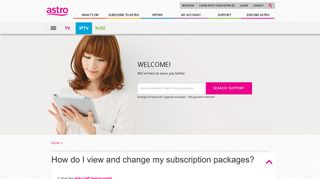 How do I view and change my subscription packages? - Astro