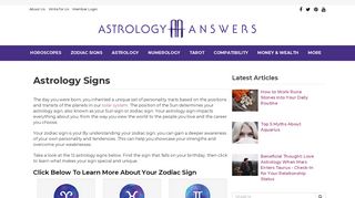 Astrology Signs - Zodiac Sign Dates & Personality ... - Astrology Answers