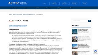 Classifications - Applied Science Technologists and Technicians of BC