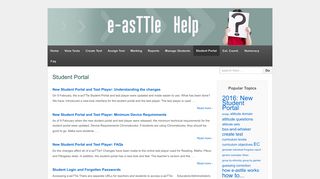 Student Portal | e-asTTle Help