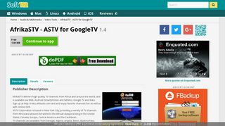 AfrikaSTV - ASTV for GoogleTV 1.4 Free Download