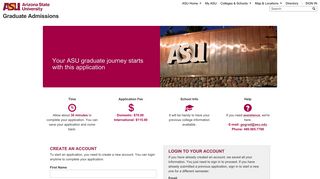 ASU Graduate Admissions Application