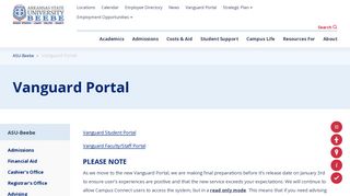 Vanguard Information Portal - ASU-Beebe
