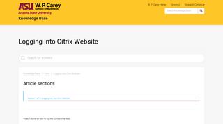 Logging into Citrix Website – Knowledge Base