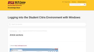 Logging into the Student Citrix Environment with Windows ...