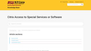 Citrix Access to Special Services or Software – Knowledge Base