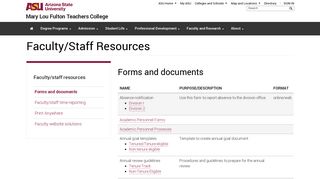 Faculty/Staff Resources - Mary Lou Fulton Teachers College - ASU