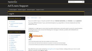 Log In - AsULearn Support - Appalachian State University