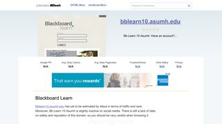 Bblearn10.asumh.edu website. Blackboard Learn.
