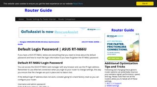 Default Login Password | ASUS RT-N66U | Router Guide