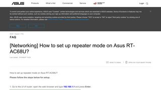 [Networking] How to set up repeater mode on Asus RT-AC68U ...