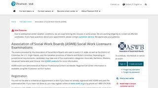Association of Social Work Boards (ASWB) :: Pearson VUE